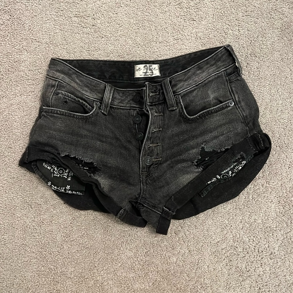 Free people black jean shorts